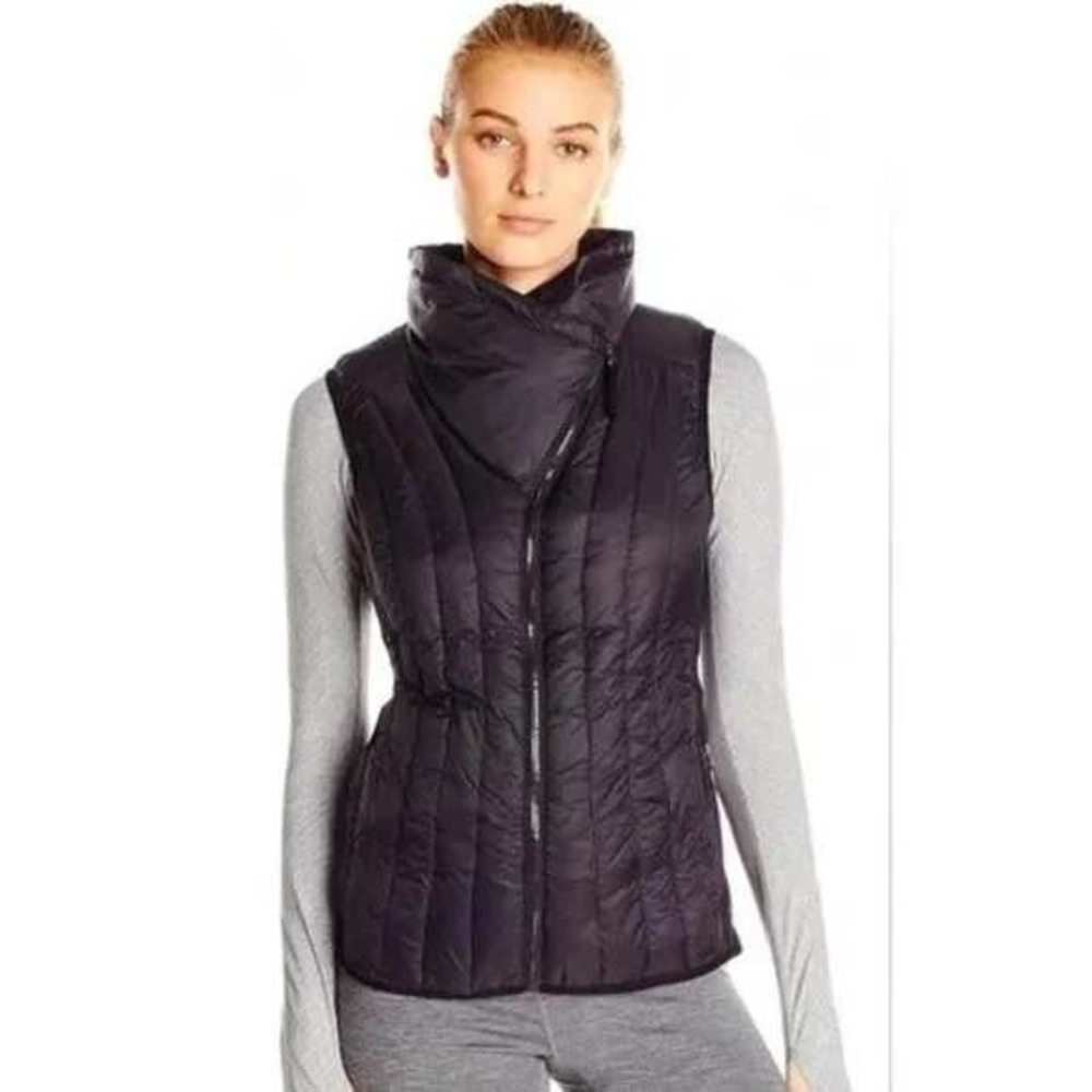 Calvin Klein Performance Down Filled Drama Collar Quilted Puffer Vest XXL Purple